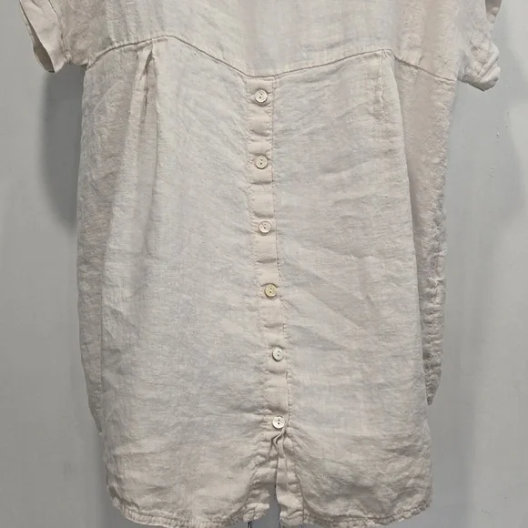 TERZO MILLENNIO 100% LINEN HI LOW TUNIC.  SIZE LARGE.   #7601 - Picture 7 of 10